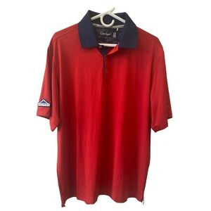 Walter Hagen 11 Majors Folds of Honor Men's Polo Shirt UPF 50 Red Size Large NEW